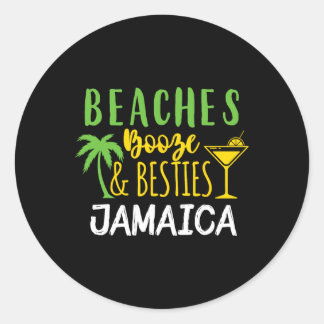 Adesivo Redondo Beaches Booze Bachelorette Jamaica Girls T