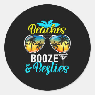 Adesivo Redondo Beaches booze besties girls trip 2026 florida