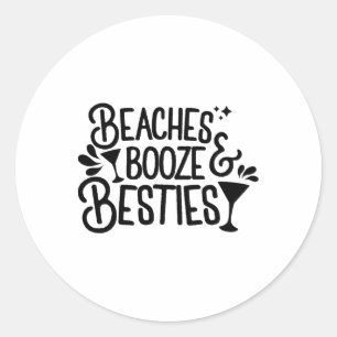 Adesivo Redondo Beaches Booze E Besties Bachelorette Summer Beac