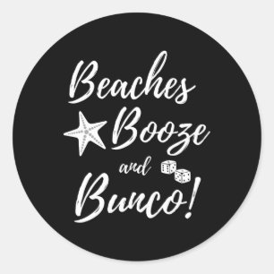 Adesivo Redondo Beaches Booze E Bunco Dice Summer