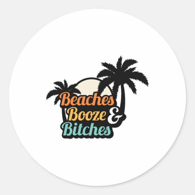 Adesivo Redondo Beaches Booze E Es (Frente)