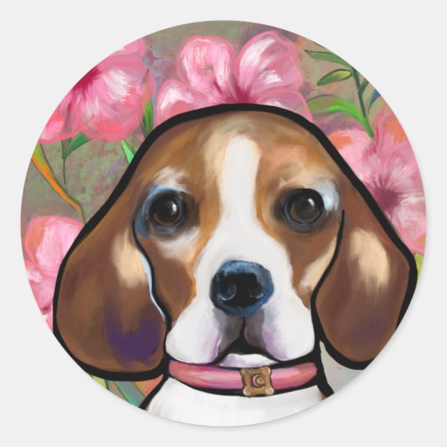 Adesivo Redondo Beagle         (Frente)