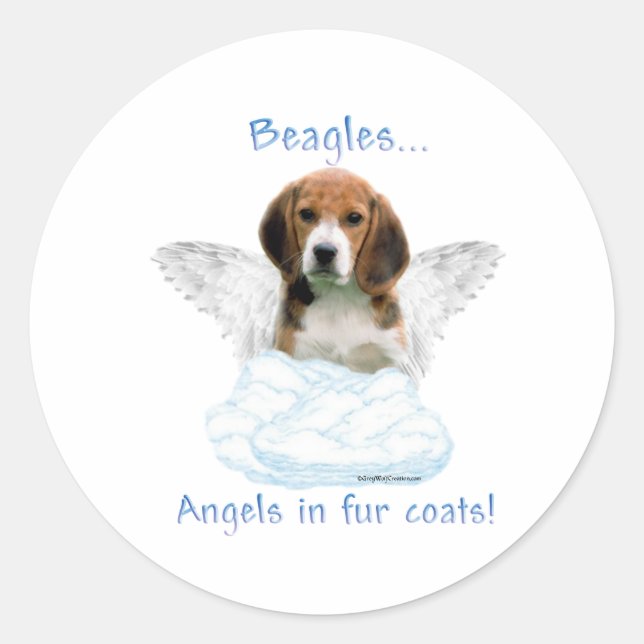 Adesivo Redondo Beagle Angel - Sticker (Frente)
