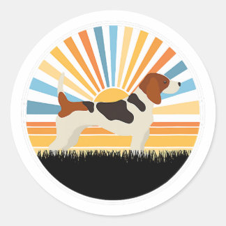 Adesivo Redondo beagle - cão mãe cão pai protetor solar
