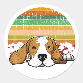 Adesivo Redondo Beagle Dog Breed Premium Dog Amantes
