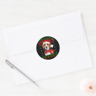 Adesivo Redondo Beagle Dog Febre Doce Natal Puppy Dog Lover