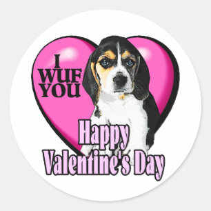 Adesivo Redondo Beagle I Wuf You