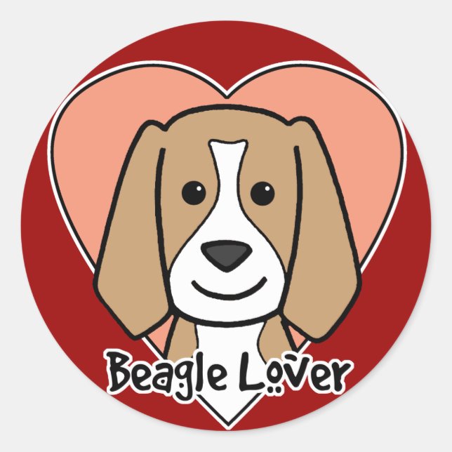 Adesivo Redondo Beagle Lover (Frente)
