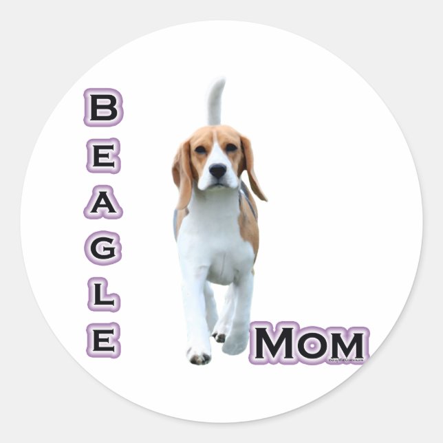 Adesivo Redondo Beagle Mãe 4 - Sticker (Frente)