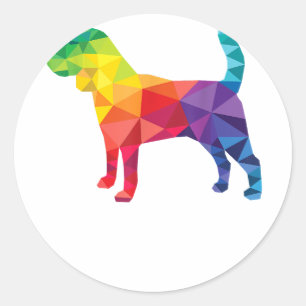 Adesivo Redondo Beagle Orgulho gay LGBT LGBT LGBTQ - Anel do Arco-
