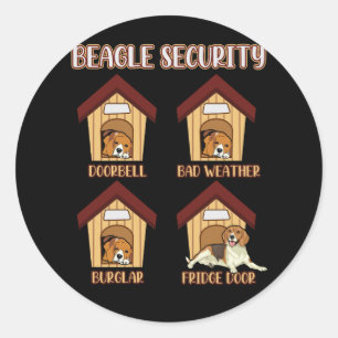 Adesivo Redondo Beagle Security Beagle Doorbell Bad Weather Burgla