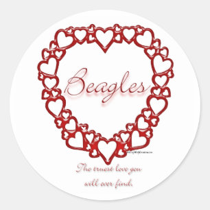 Adesivo Redondo Beagle True Love - Sticker