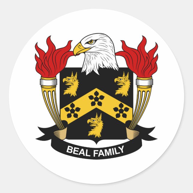 Adesivo Redondo Beal Family Crest (Frente)