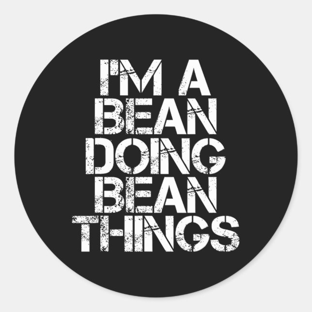 Adesivo Redondo Bean Funny Surname Family Tree Birthday Reunião Gi (Frente)