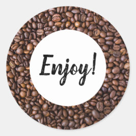 Adesivo Redondo Beans de café - Aproveite personalizado