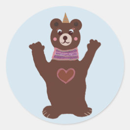 Adesivo Redondo Bear Classic Round Sticker Baby Party