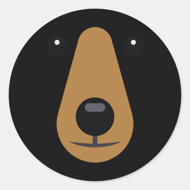 Adesivo Redondo Bear Face Fácil Fácil Figurino De Halloween Adulto (Frente)