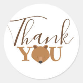 Adesivo Redondo Bear Face Obrigado