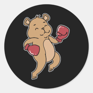 Adesivo Redondo Bear faz boxing