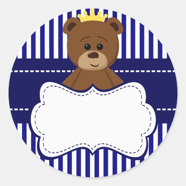 Adesivo Redondo Bear King - Round Sticker (Frente)