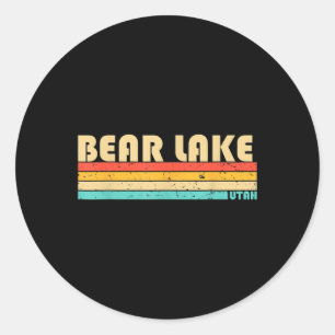 Adesivo Redondo Bear Lake Utah Campanha de Pesca Engraçado Verão