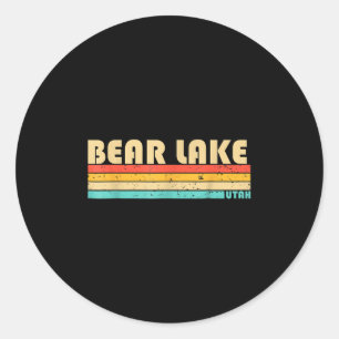 Adesivo Redondo Bear Lake Utah Campanha de Pesca Engraçado Verão