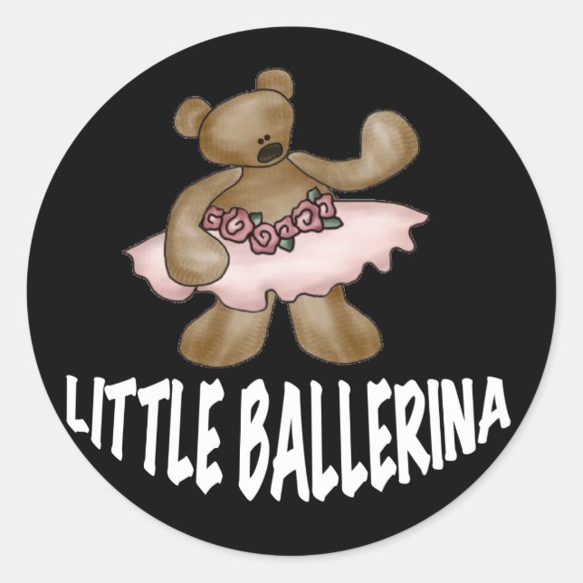 Adesivo Redondo Bear Little Ballerina (Frente)