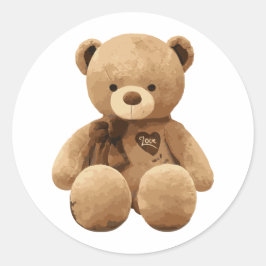 Adesivo Redondo Bear Love