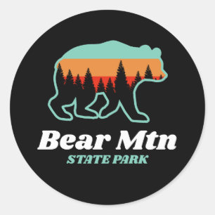 Adesivo Redondo Bear Mountain State Park New York - Retro Vintage
