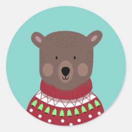 Adesivo Redondo Bear Natal