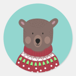 Adesivo Redondo Bear Natal