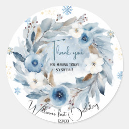 Adesivo Redondo Bear Natal Um Primeiro Aniversário Inverno