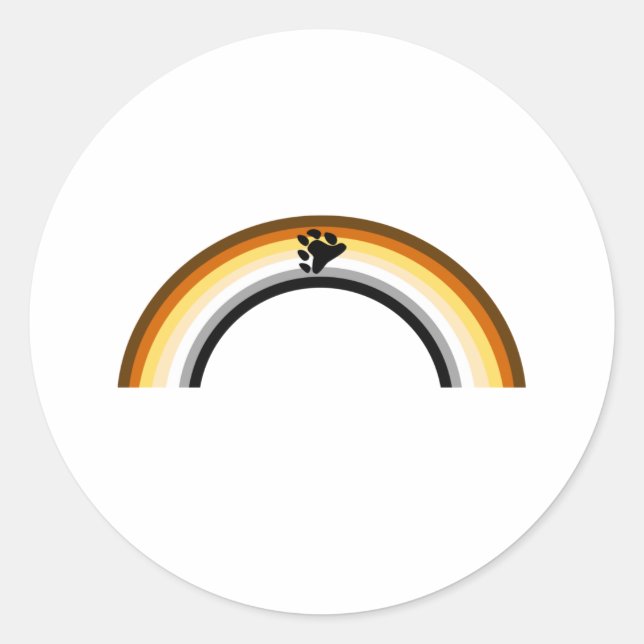 Adesivo Redondo Bear Rainbow (Frente)