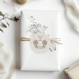 Adesivo Redondo Bear Twins Chá Blue Boho