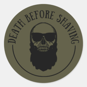 Adesivo Redondo Bearded cita barba engraçada dizendo presentes