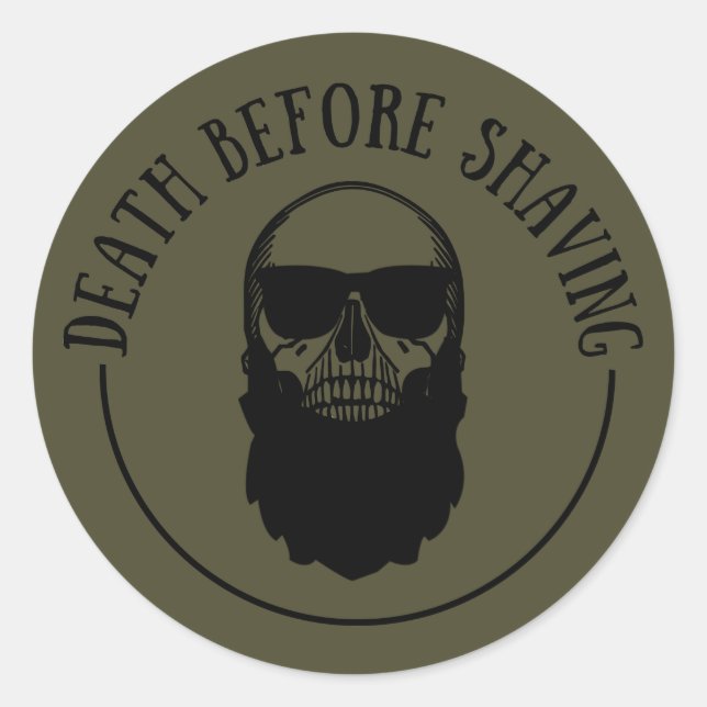 Adesivo Redondo Bearded cita barba engraçada dizendo presentes (Frente)