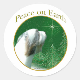 Adesivo Redondo Bearded Collie Peace