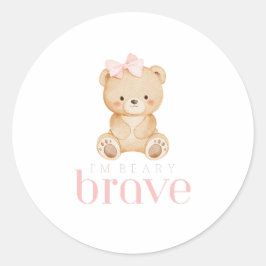 Adesivo Redondo beary brave childhood cancer sick kids cute