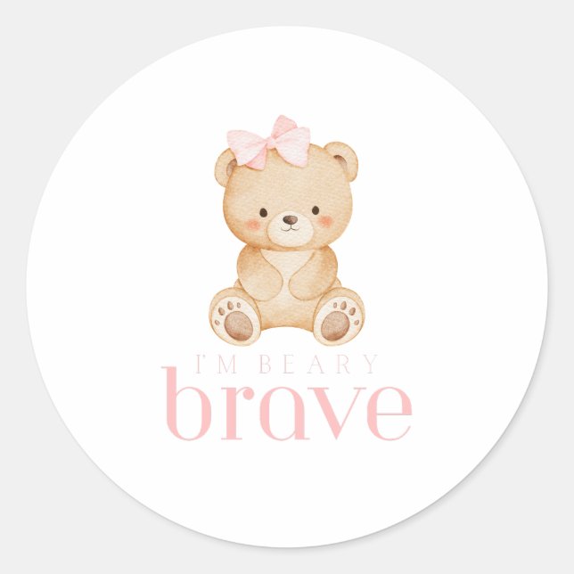 Adesivo Redondo beary brave childhood cancer sick kids cute (Frente)