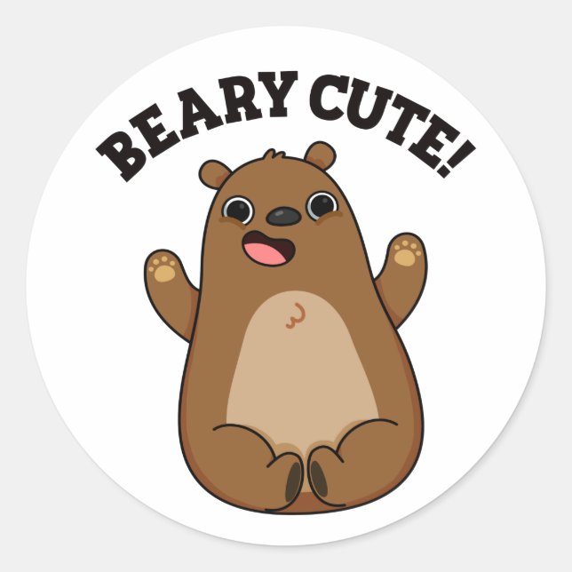 Adesivo Redondo Beary Cute Bear Bear (Frente)