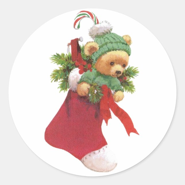 Adesivo Redondo Beary Felry Christmas (Frente)
