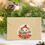 Adesivo Redondo Beary Merry Christmas Sticker<br><div class="desc">Traga um pouco de alegria de férias para onde quer que você vá com o Vinheta de Natal Beary Merry! ・ Impresso em papel de alta qualidade e sem ácido para uso duradouro ・ Impressão vibrante a cores de cheio, cheio de sangramento que pop ・ Frente resistente a manchas, pele...</div>