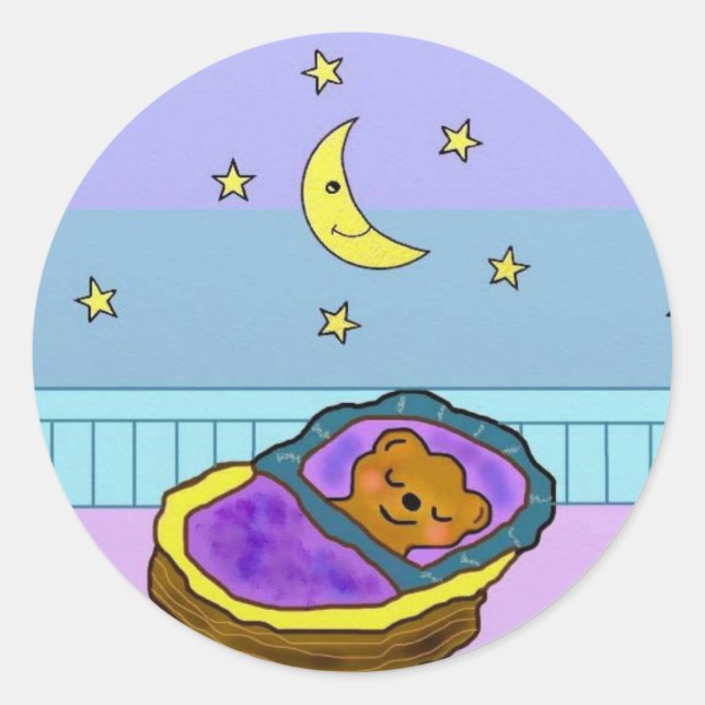 Adesivo Redondo Beary Sweet Dreams Stickers (Frente)