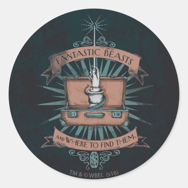 ADESIVO REDONDO BEASTAS FANTÁSTICOS E ONDE ENCONTRÁ-LOS? (Frente)