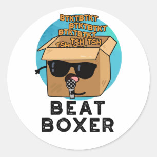 Adesivo Redondo Beat Boxer Cute Beatboxer Box