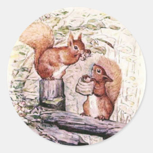 Adesivo Redondo Beatrix Potter A Tale do Esquilo Nutkin