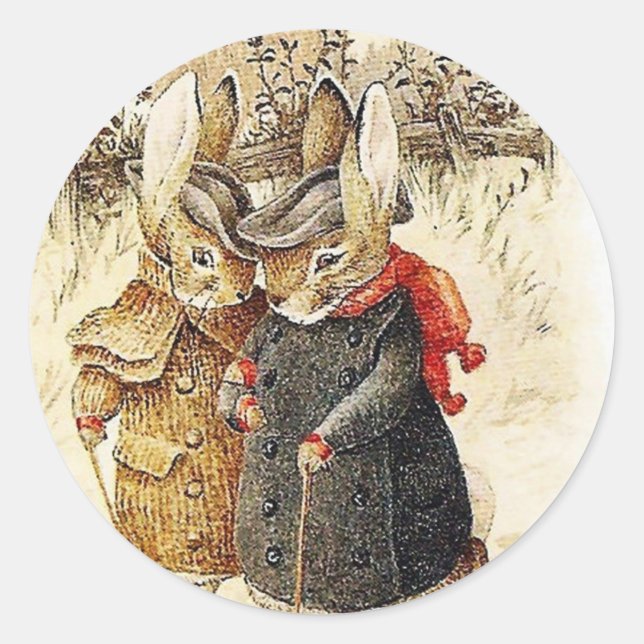 Adesivo Redondo Beatrix Potter - Peter Rabbit Winter Walk (Frente)