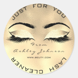Adesivo Redondo Beauon Salon Brown Glitter SPA Dourado Lashes Clea