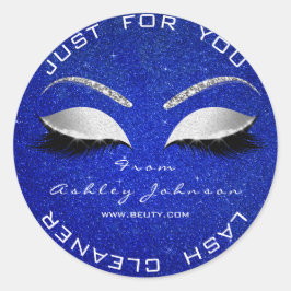 Adesivo Redondo Beauon Salon Glitter Cinza Blue Coba Lashes Cleane