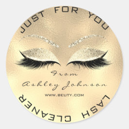 Adesivo Redondo Beauon Salon Glitter Dourado Lash Cleaner Sepia Fa